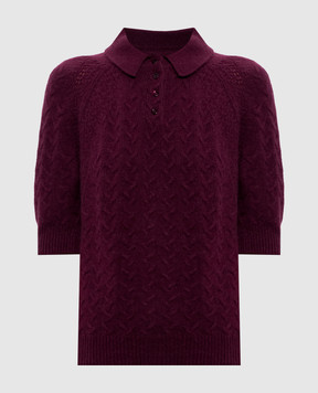 Ermanno Scervino Burgundy cashmere polo shirt D495L324KFX