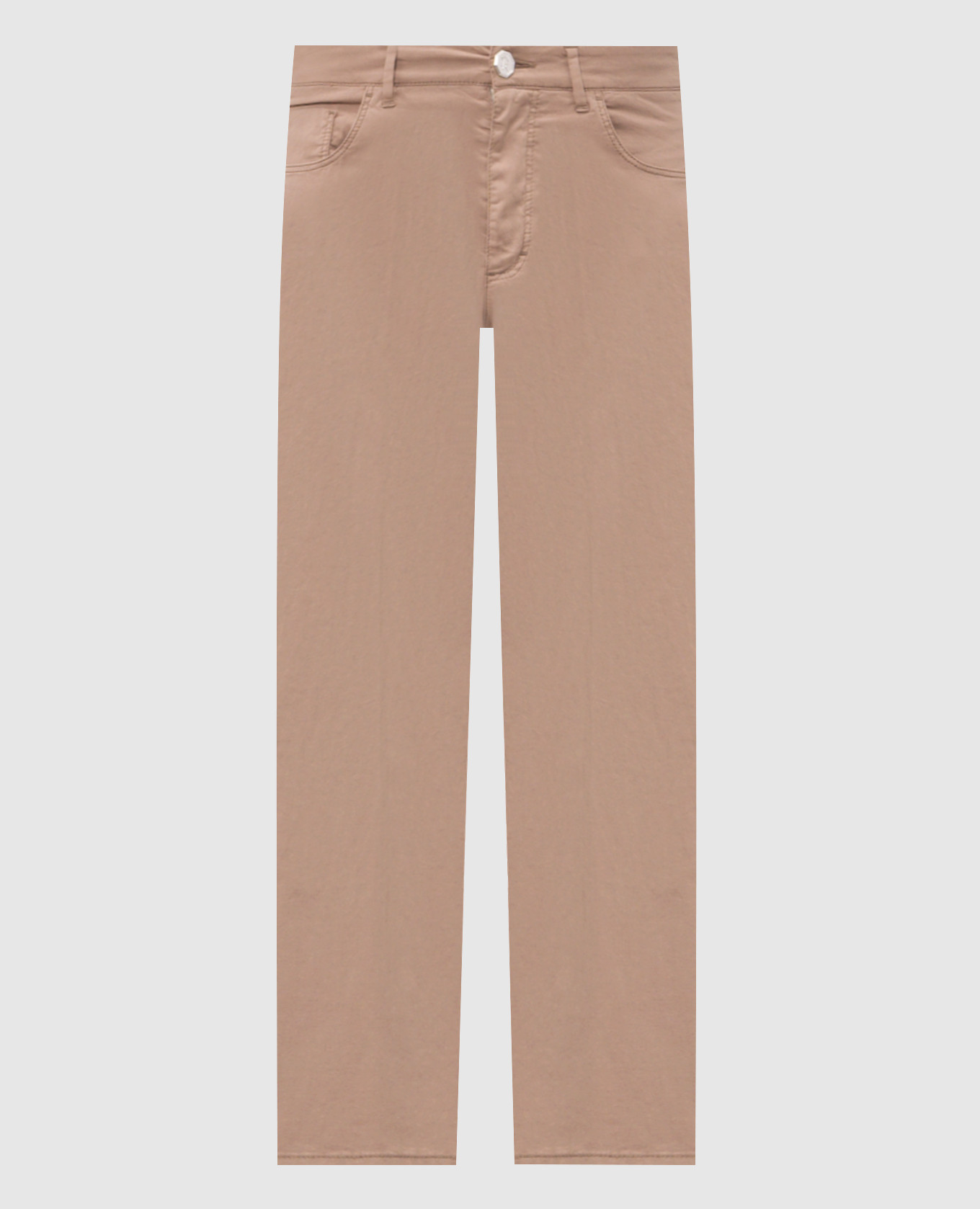 Brown pants with logo patch