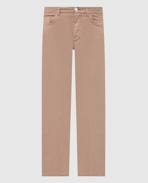 Stefano Ricci Brown pants with logo patch M8T61B0070TFANT