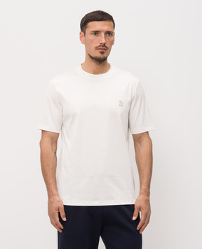 Brunello Cucinelli White T-shirt with emblem M0B138440