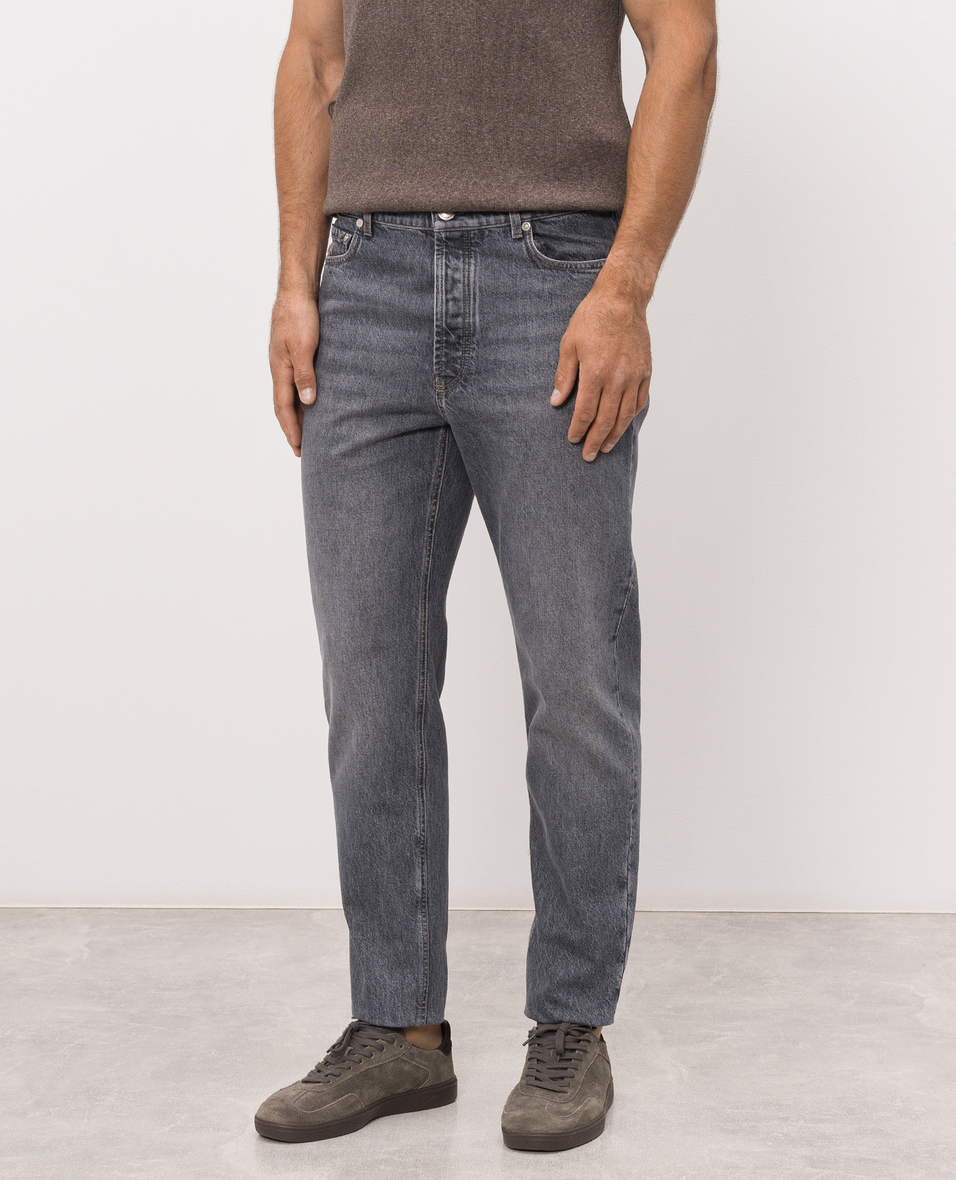 Blue jeans with a worn effect Brunello Cucinelli 3