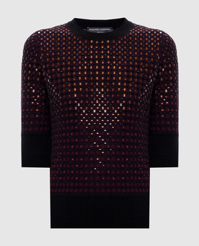 Ermanno Scervino Burgundy top with crystals D495L319CTUIE