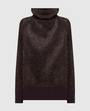 Twinset Brown sweater with lurex 262TF3010