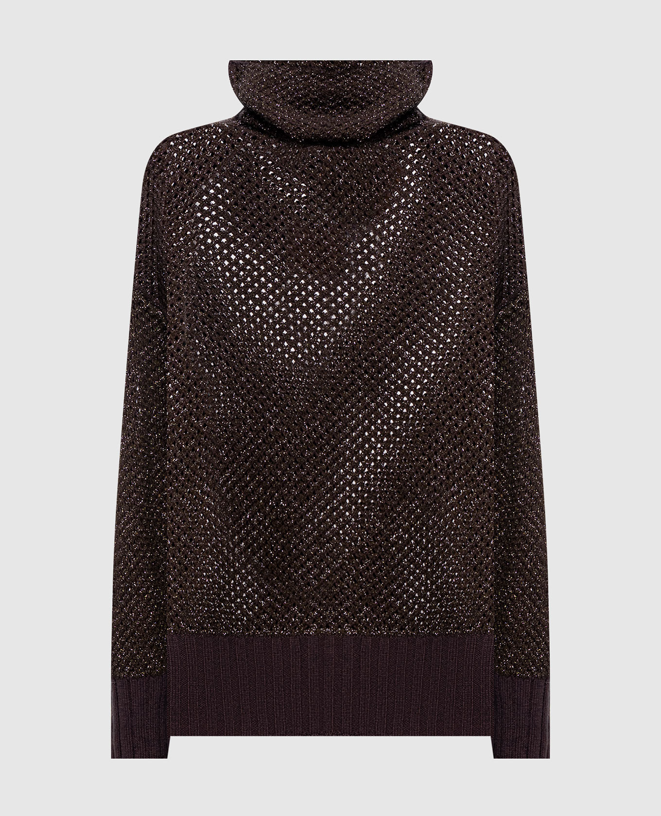 Brown sweater with lurex