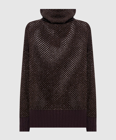 Bruine trui met lurex