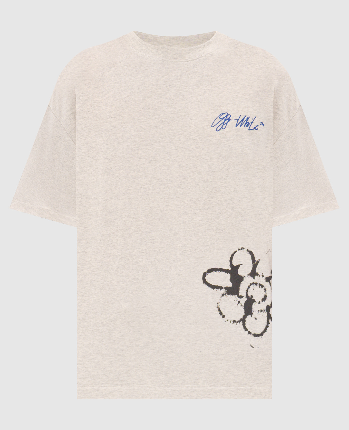 Grey melange Metal Flowers T-shirt Off-White