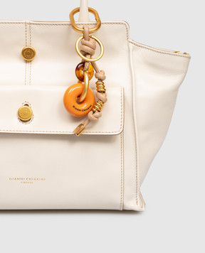 Gianni Chiarini Beige Donut bag keychain with logo PCRESINDONUT08
