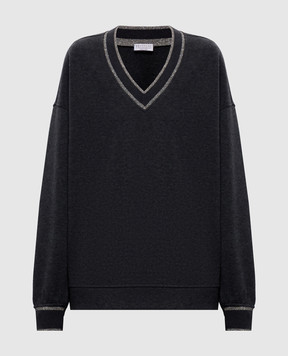 Brunello Cucinelli Gray pullover with lurex MD991B2Q02