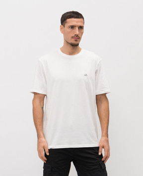 C.P. Company White T-shirt with logo MTS726A005100W