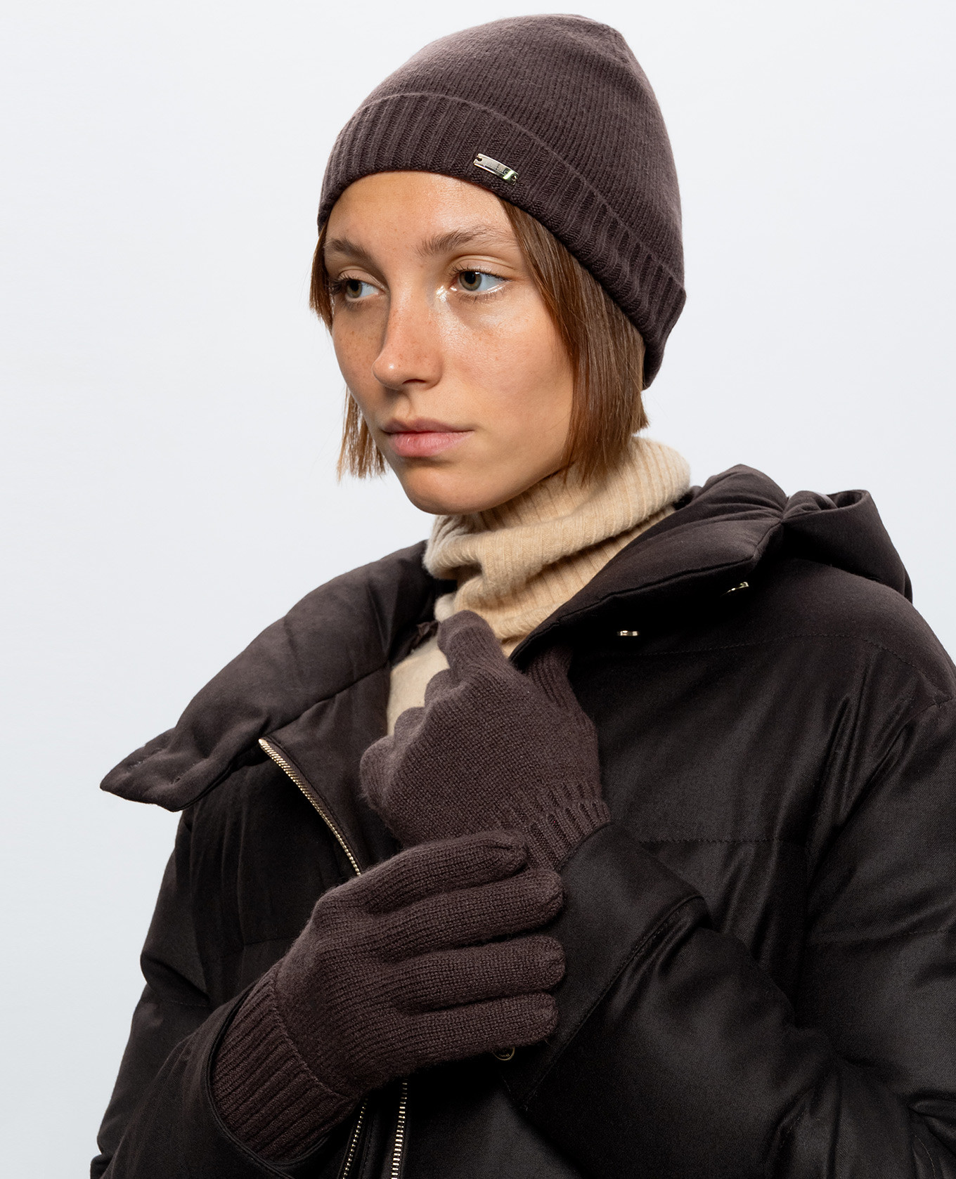 Brown cashmere hat Herno 2