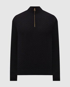 Stefano Ricci Black cashmere jumper with pattern W505046L01W26306