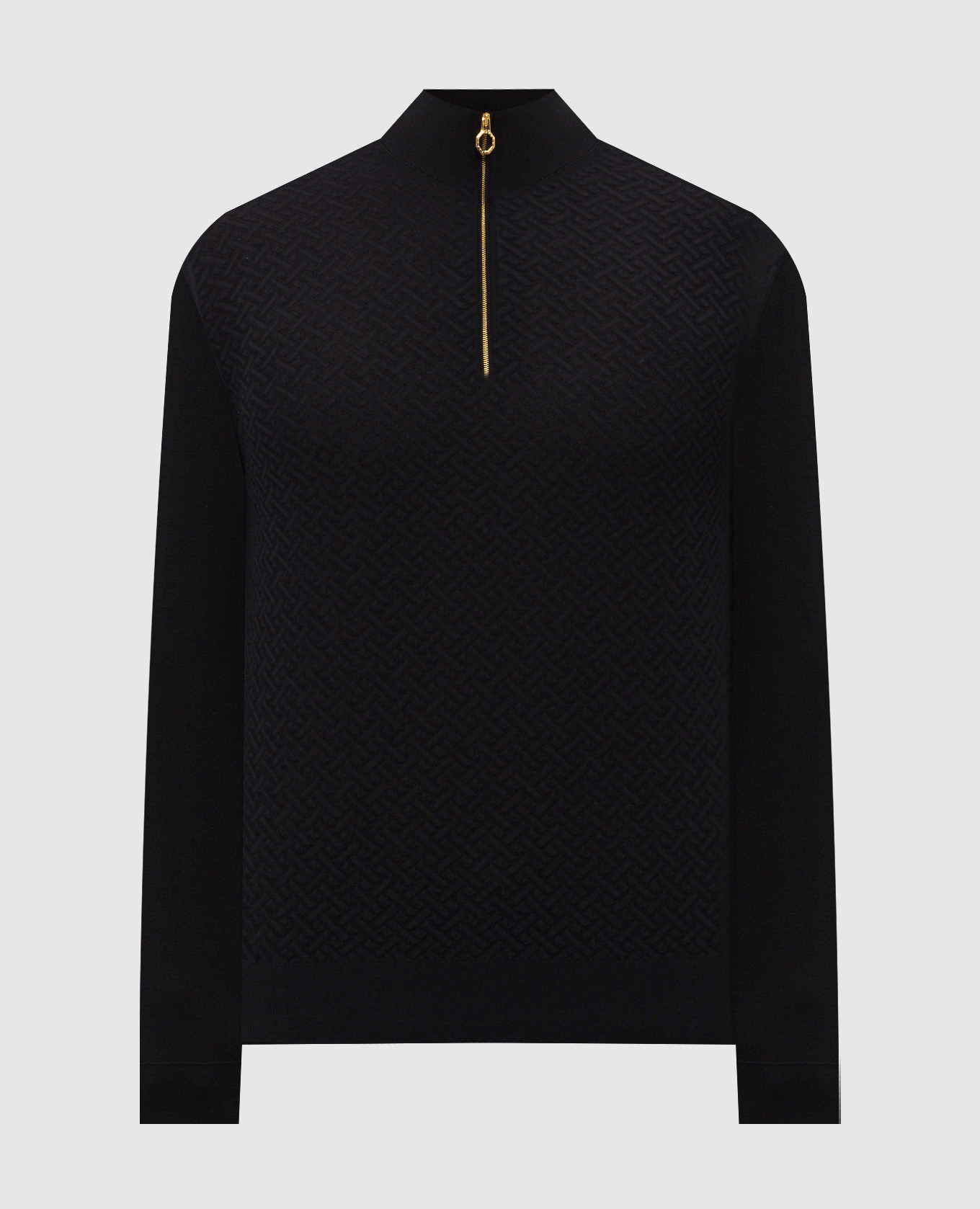 Black cashmere jumper with pattern