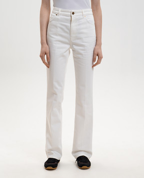 Balmain White jeans with logo patch GF1MI070DG14