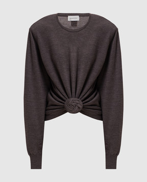Magda Butrym Brown wool jumper with drape KNITWEAR31LONGSL348726