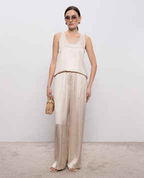 Peserico Beige pants with logo A0410206638
