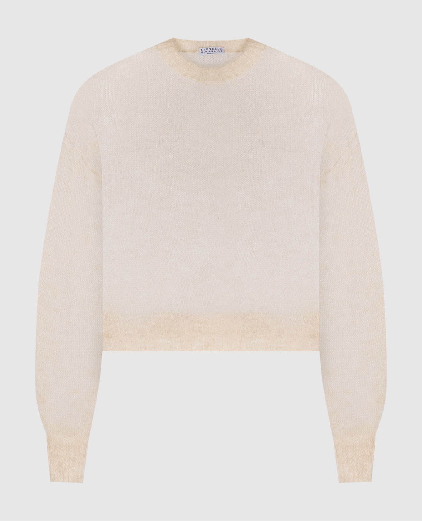 

Beige wool sweater with monil chain Brunello Cucinelli