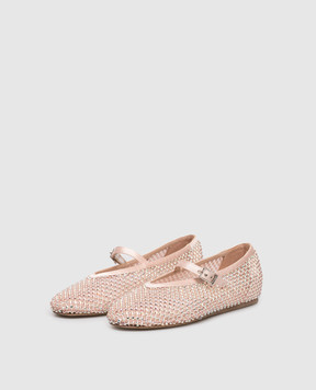 Le Silla Pink GILDA ballet flats with crystals 0189C020MTPPSAS