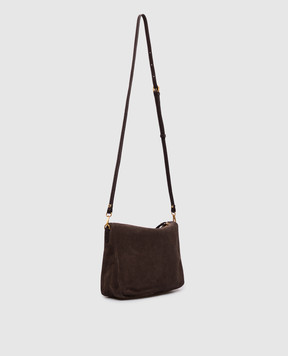 Gianni Chiarini Brown suede Nora cross-body bag with logo patch BS10225CMPL