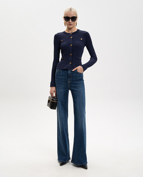 Twinset Blue flared jeans with logo patch 261TP2703