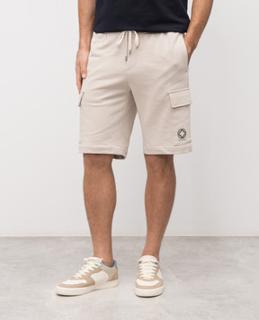 Peserico Beige cargo shorts with emblem R54233J0Q703825