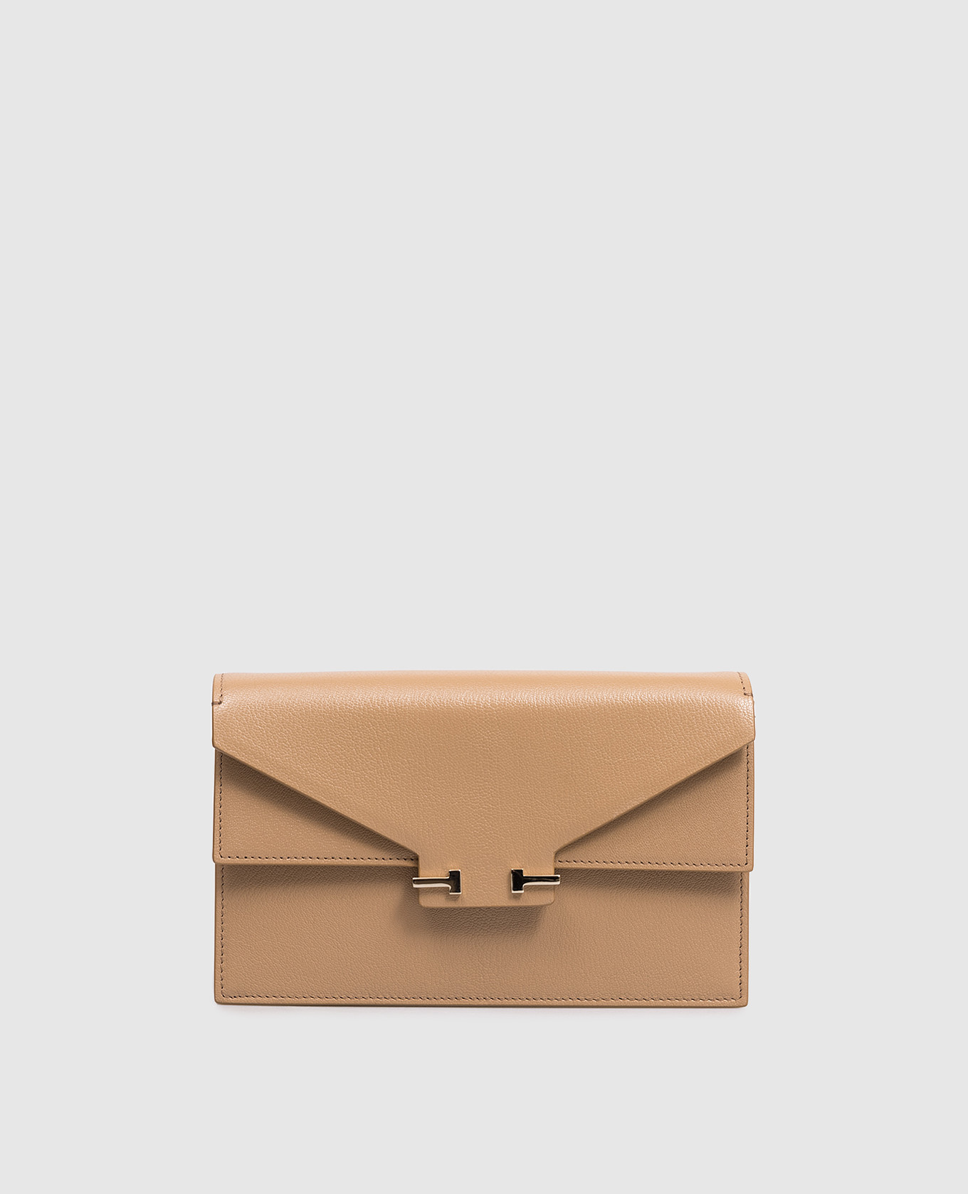 

Brown leather AUBE messenger bag with logo Tom Ford