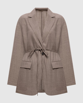 Brunello Cucinelli Brown double-breasted wool jacket MG5507433P