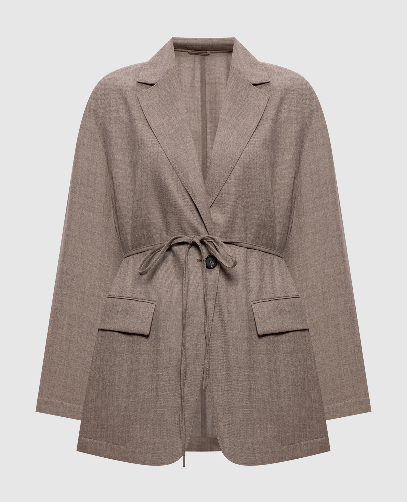 Brown double-breasted wool jacket