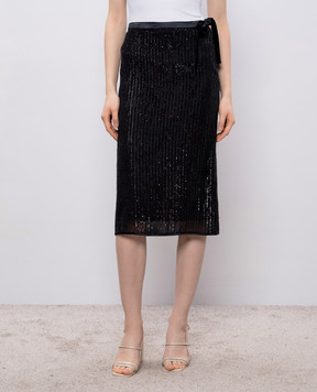 Peserico Black skirt with sequins E0532106807