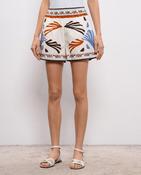 Herno Ivory shorts with contrast print PT000242D13320