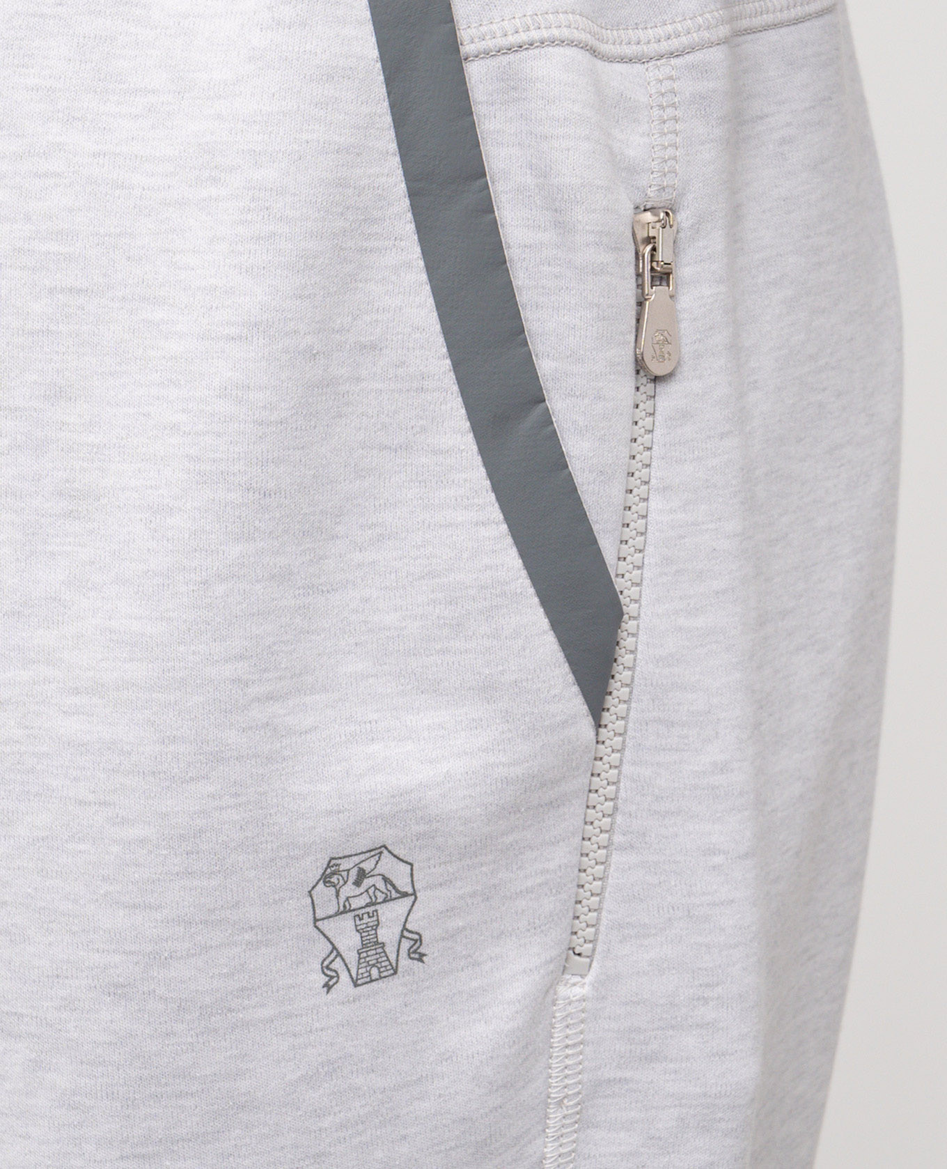 

Sea Island Grey Melange Sweatpants with Emblem Brunello Cucinelli