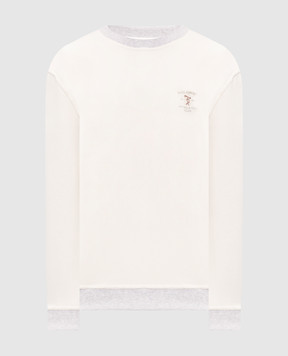 Brunello Cucinelli Ivory sweatshirt with embroidery MM8263390G