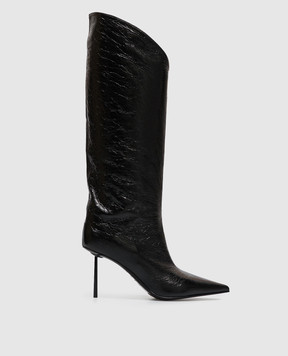 Le Silla Futura black leather glossy boots 4154G080BXPPCAM
