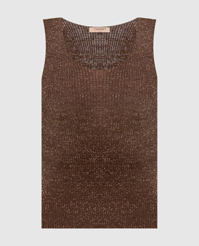 Twinset Brown top with lurex 261TT3212