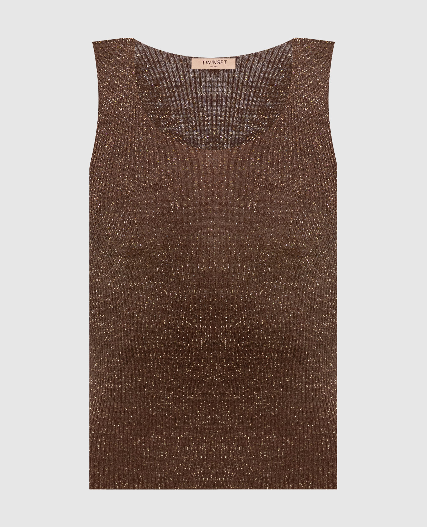 

Brown top with lurex Twinset