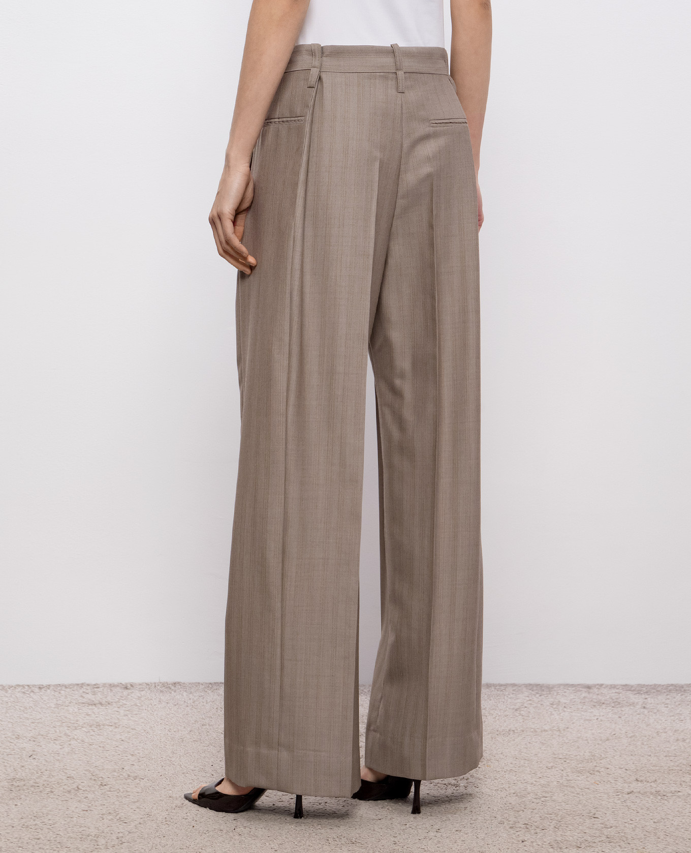 Brown wool pants Victoria Beckham 4