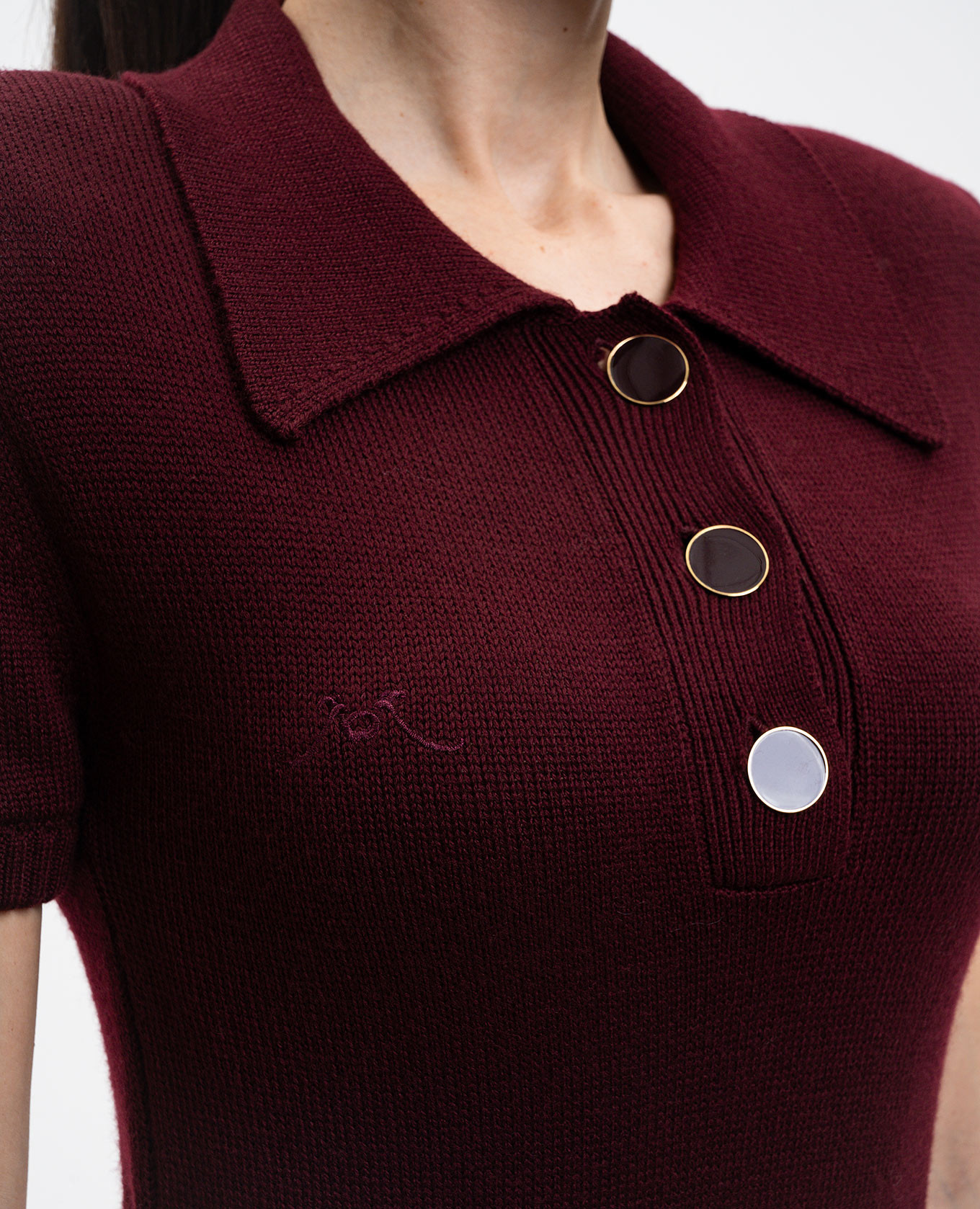 

Burgundy wool midi dress Rowen Rose