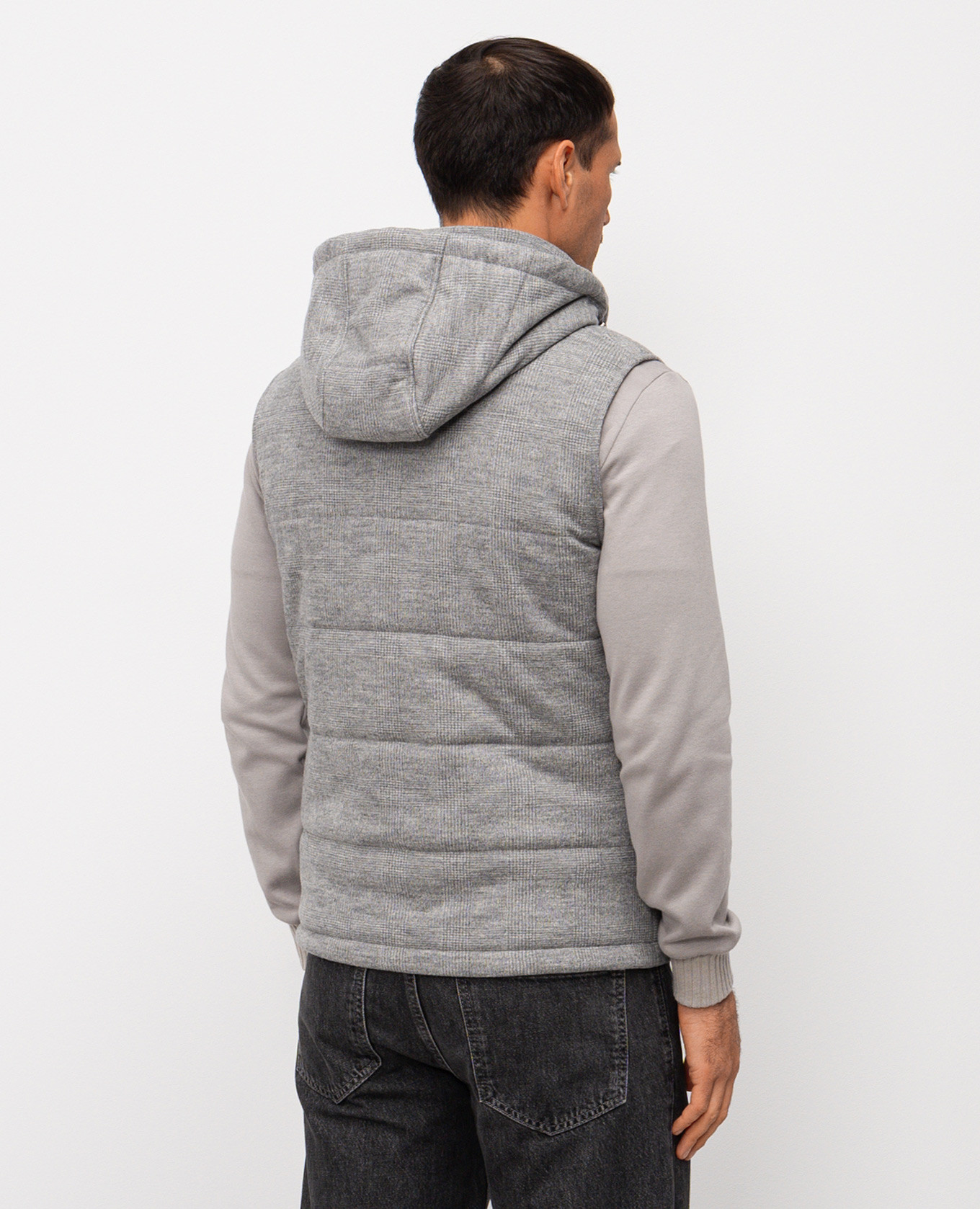 Gray patterned wool gilet Doriani Cashmere 4