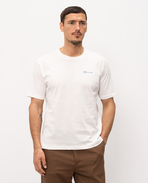 Officina 36 White T-shirt with branded print CUPF73