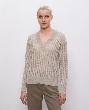 Brunello Cucinelli Beige linen pullover MCO559702