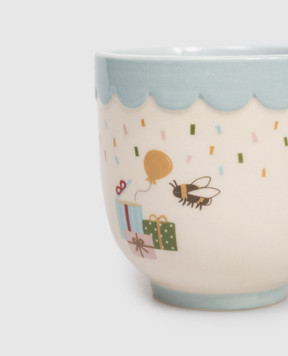 BloomingvilleMINI Beige children's ceramic cup Celebrate with print 82063087