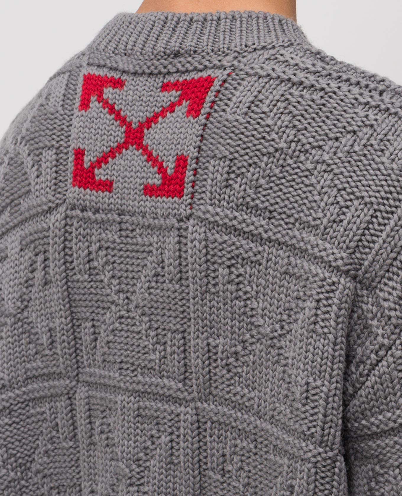 

Gray wool sweater with emblem pattern Off-White, Grey