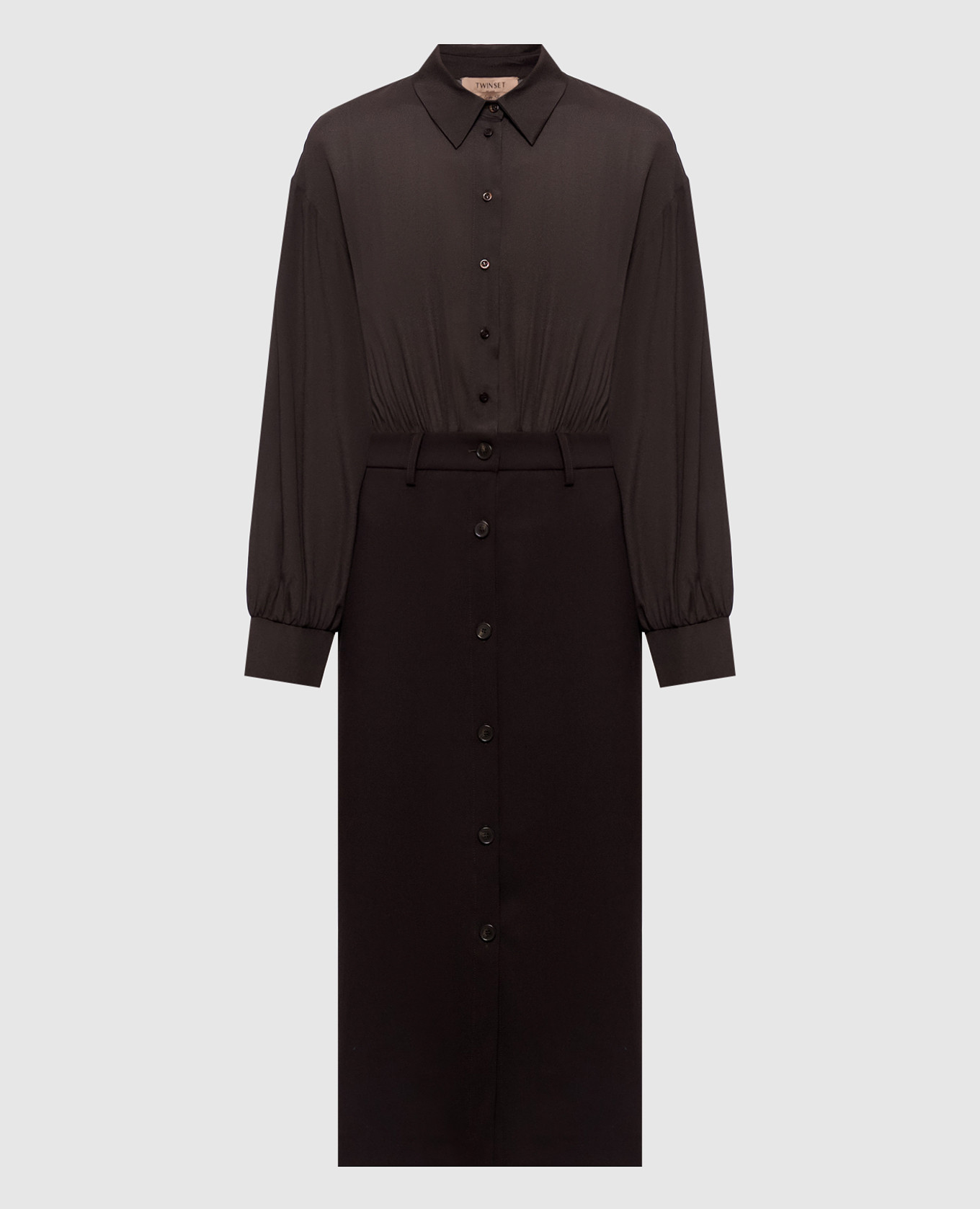 Brown shirt dress