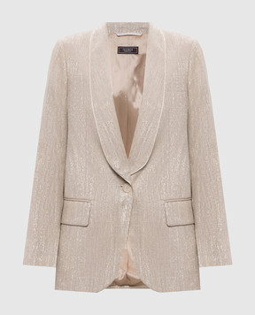 Peserico Beige linen jacket with lurex E0123200598
