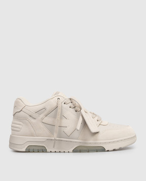 Off-White Out Of Office beige leather sneakers OMIA189S26LEA004