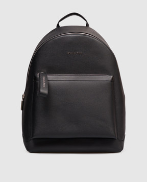 Stefano Ricci Black leather backpack with textured logo ND213G9PMRVH