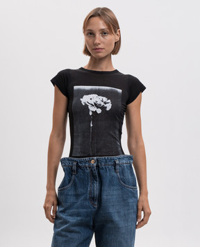 Balenciaga Black T-shirt with print 871745TUVP9