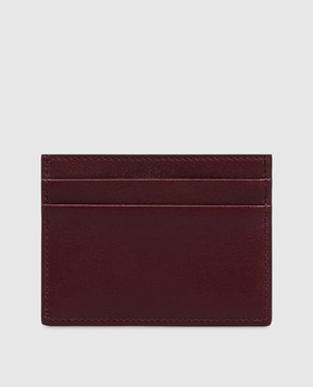 Dolce&Gabbana Burgundy leather cardholder with logo plate BI0330A9S25