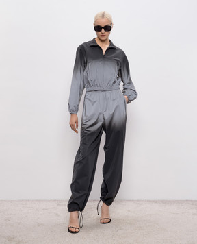 Alexander Wang Shrunken Reflective Grey Track Jacket 1WC1262709