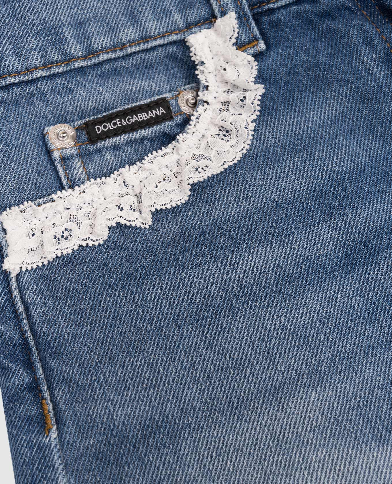 

Children's blue denim shorts with lace Dolce&Gabbana