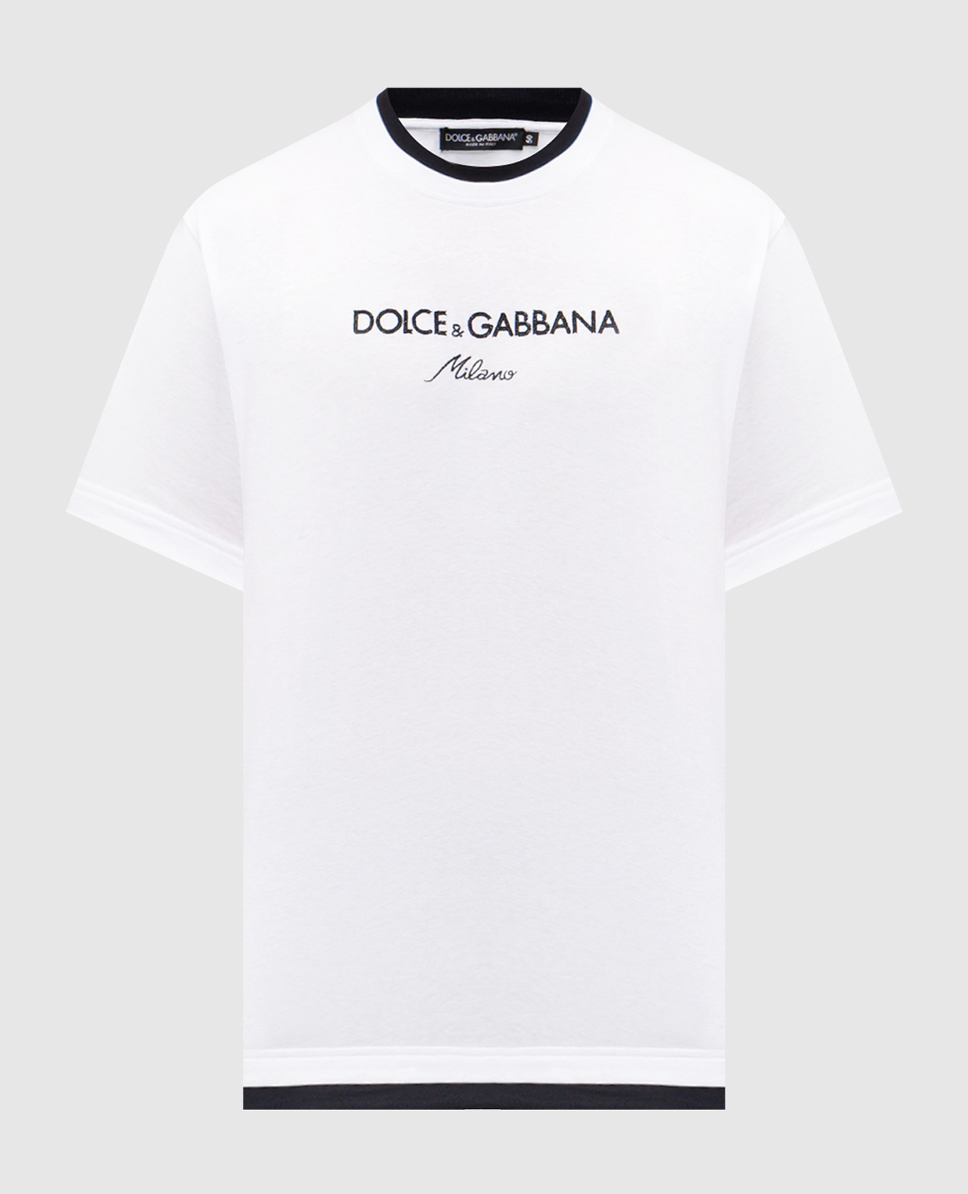 

White T-shirt with logo embroidery Dolce&Gabbana